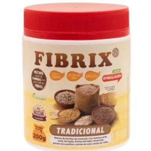 Fibrix é um produto vegano, rico em fibras, com ausência total de gorduras trans e isento de açúcares. Devido ao seu elevado teor de fibras e à sua composição, que inclui farinhas de maracujá, uva, banana verde, aveia, berinjela, linhaça dourada e psyllium, o Fibrix desempenha um papel fundamental na regulação do trânsito intestinal, podendo-se perceber seus efeitos desde o primeiro uso. O Fibrix demonstra eficácia no tratamento de diversas condições, tais como: Prisão de ventre. Intestino preso. Redução do inchaço abdominal causado pela falta de evacuação. Apoio ao emagrecimento. Manutenção dos níveis adequados de colesterol. Contribuição para a diminuição dos níveis de glicose no sangue.